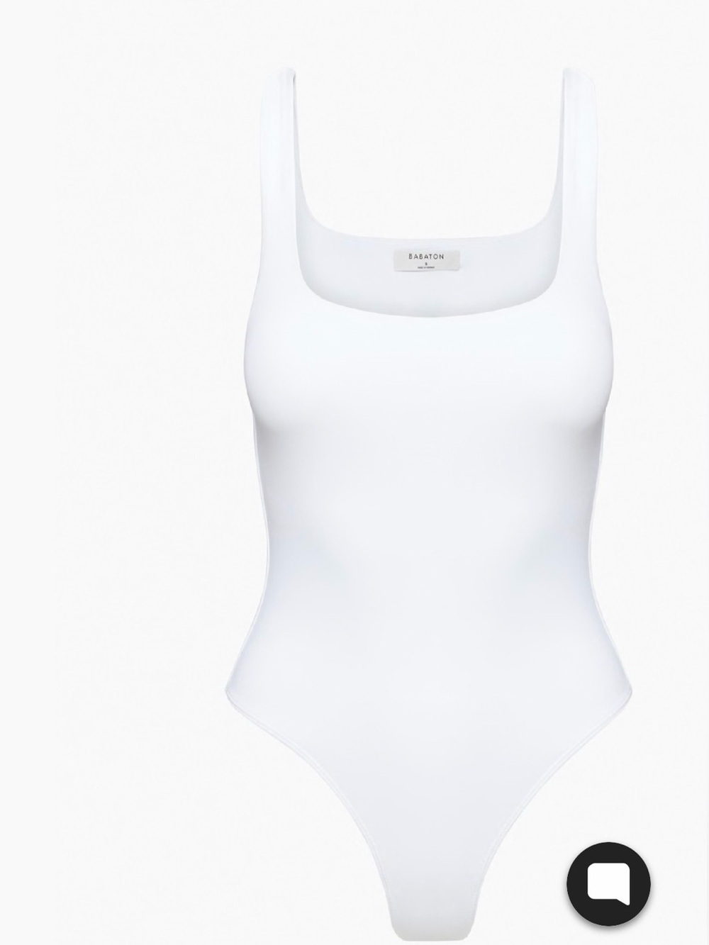 Babaton White Square-Neck Tank Bodysuit